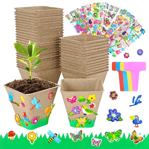 Garden Paper Pot Craft Kit, 40 sets Seed Starter, Spring Summer Kids DIY