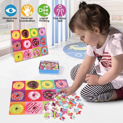 LELEMON Puzzles for Kids Ages 4-6,6 Pack 100 Piece Puzzles for Kids Ages 4-8 in a Metal Box,Educational Jigsaw Puzzles Puzzle Games Puzzle Toys for Girls and Boys - color: 100 Piece 6 Pack 2)