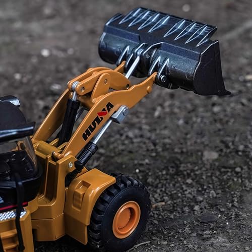 Gemini&Genius Small‑Size Wheeled Loader Heavy‑Duty Construction Site Toy - color: 1:60 Loader