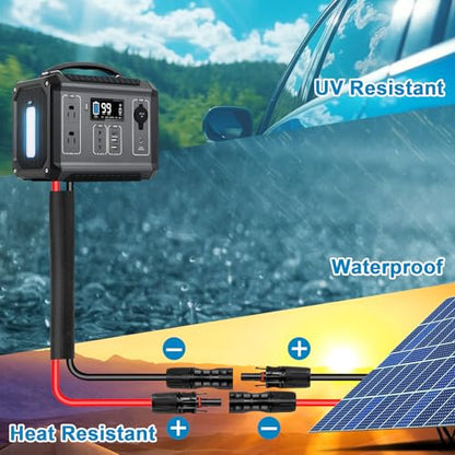 XRDS -RF Solar Cable 10FT, 8AWG Solar Extension Cable with Male & Female Solar Connectors, Flame-Retardant Protective Sleeving Solar Panel Cable, Weatherproof PV Wire for Solar Panel Connection - size: 8AWG 10FT