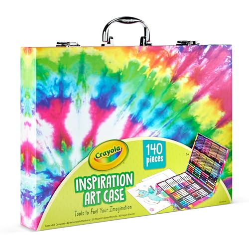 Crayola Inspiration Art Case Coloring Set - Tie-Dye (140ct), Art Supplies Set For Kids, Travel Drawing Kit, Gift for Girls & Boys, Ages 5+ [Amazon Exclusive]