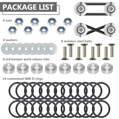 BFXM Universal Bumper Clips, Front Rear Bumper Quick Release Kit - color: Silver, size: 4set