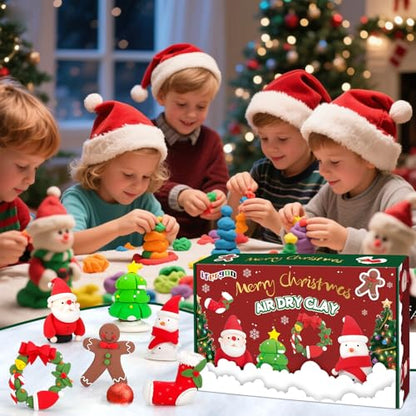 ifergoo Air Dry Clay, 6-Pack Modeling Clay for Kids, Christmas Crafts Toys - color: Christmas Clay Kit
