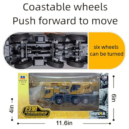 Construction Toy All-Metal Truck Crane Model Die Cast 1:50 Scale - Highly Detailed, Perfect for Collectors and Display, Durable Alloy Material, Ideal Gift - style: Truck Crane model