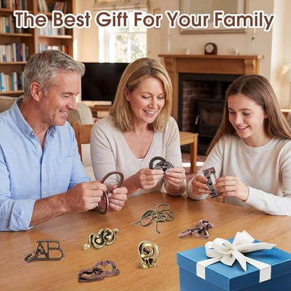 Wettarn 9 Pcs Metal Brain Teasers 3D Steel Puzzle Set, Fashion Style - style: Fashion Style