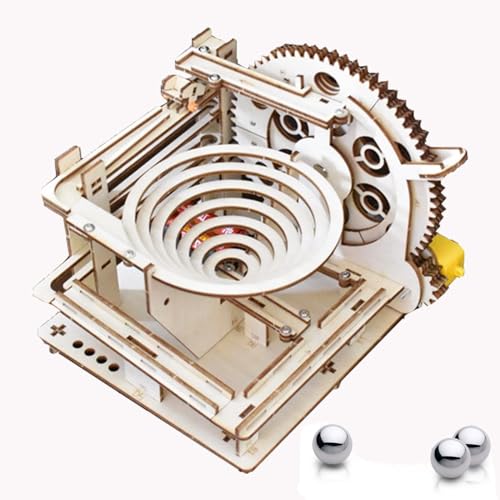 3D Puzzle Marble Run for Adults Wooden Mode Kits Wood Engineering Project - style: Spiral track