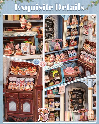Book Nook Kit for Adult and Teens, French Dessert Miniature House Kit - color: Sweet Marie