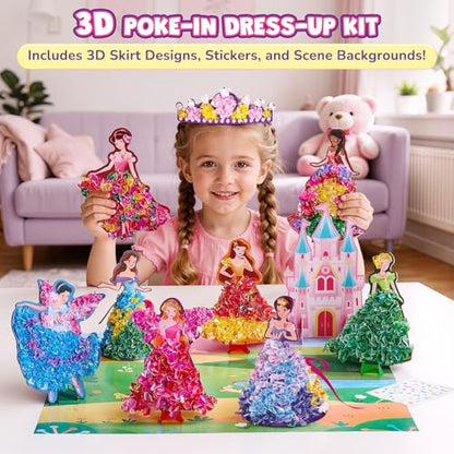 JoyCat Poke Art Kit for Girls, 3D Princess Craft with Fairy Tale Castle - color: Fairy Tale Princess Kit