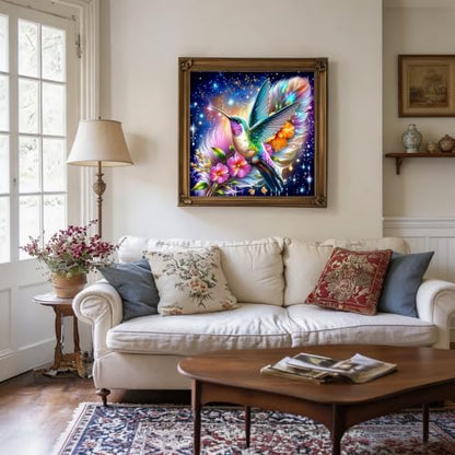 5D Hummingbird Diamond Art kits for Adults Beginners 13.8x13.8 Inch - color: KM1158-1