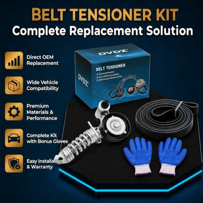 Belt Tensioner with Pulley & Serpentine Belt Fits 2011-2016 Chevy Cruze 2012-2019 Sonic 2013-2020 Trax 2016 Cruze Limited 2013-2020 Buick Encore Replace 55565236 5PK1400 - size: 90K 38344A