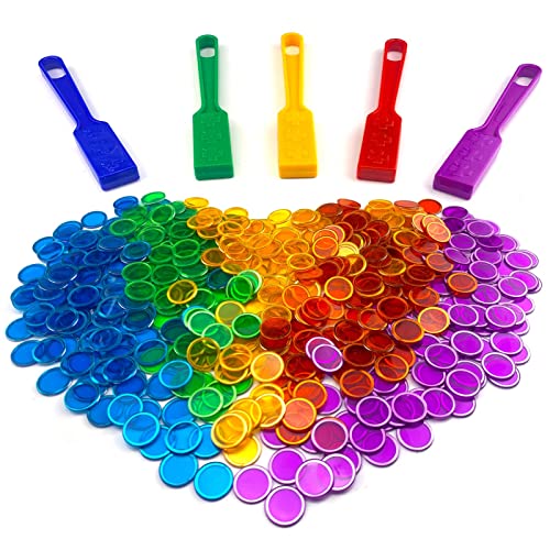 Magnetic Wands and Bingo Chips Game Tokens Educational STEM Kits for Learning, Sensory Bins, Science, Counting & Sorting 5-Pack & 500 Metal Chips
