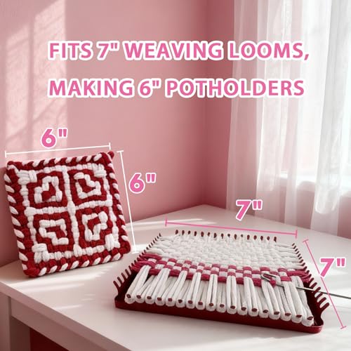 OYACH 7inch Cotton Weaving Potholder Loom Refill Loops,White 160pcs Dyeable - color: White 7" Cotton Loops