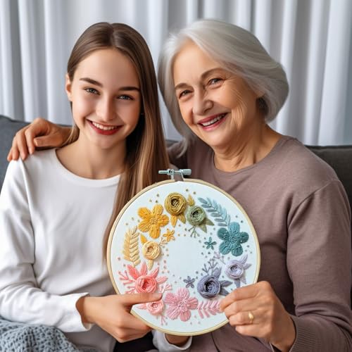 Embroidery Kit for Beginners,Learn 22 Stitches with Instructions & Video - color: 22 Different Stitches
