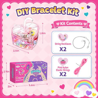 Umikk Charm Bracelet Jewelry Making Kit for Girls 8-12 Kids' Bead DIY Kit - size: 2（2.9“x5.6”）