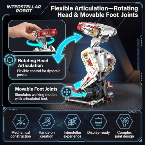 HJPLPXH Space Robot Dog Building Set with LED Light and Walking Design - style: Space Robot
