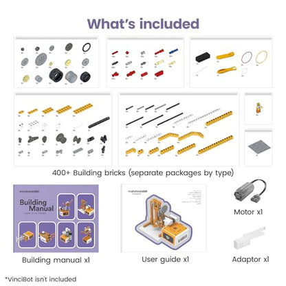 Creator Kit for VinciBot, 434+ Pcs STEM Building Set Ages 8-12