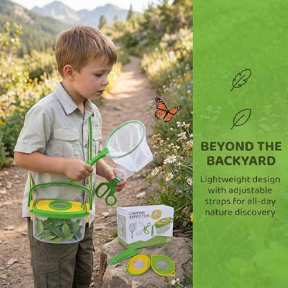 Bug Catcher Kit 6 Pcs - Insect Catching Set with Net, Bug Box, Magnifier & Tweezers - Outdoor Explorer Toy for Kids Age 3-12(Green 6 Pcs) - color: Green 6 Pcs