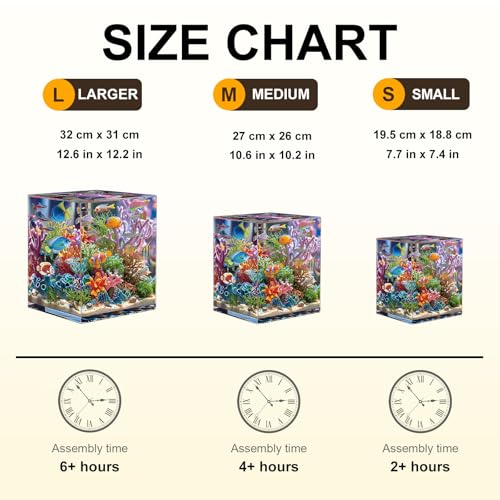 Wooden Puzzles for Adults, 7.7 * 7.4 in 95 pcs Ocean Aquarium Wood Puzzles - color: Ocean Aquarium, size: Small