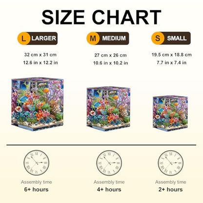 Wooden Puzzles for Adults, 10.6 * 10.2 in 195 pcs Ocean Aquarium Puzzle - color: Ocean Aquarium, size: Medium
