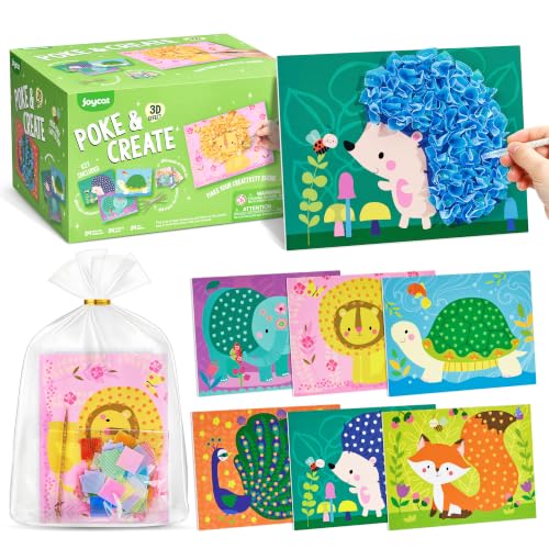 JoyCat 24 Pack Animal Poke Art Party Favors, Mess-free Craft Kits Ages 4-8