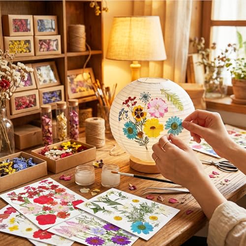 Dried Flowers for Resin, 106pcs Natural Flowers and Leaves Compressed - size: 103 pcs Natural Dried Flowers and Leaves