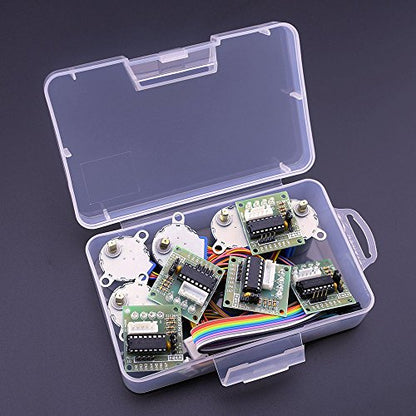 ELEGOO 5 Sets 28BYJ-48 ULN2003 5V Stepper Motor + ULN2003 Driver Board Compatible with Arduino (Pack of 4) - size: Small (Pack of 4)