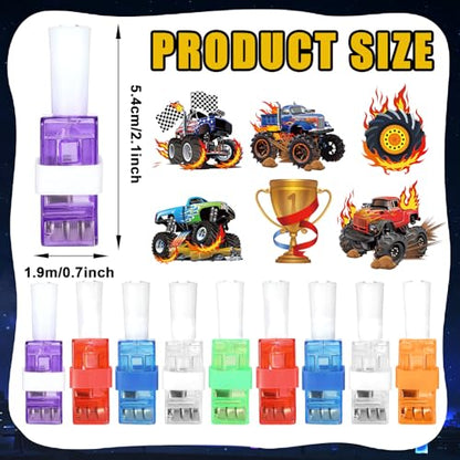 CHUNNIN 36 Pcs Monster Truck LED Finger Lights Glow in Dark Party Favors - style: Monster Truck