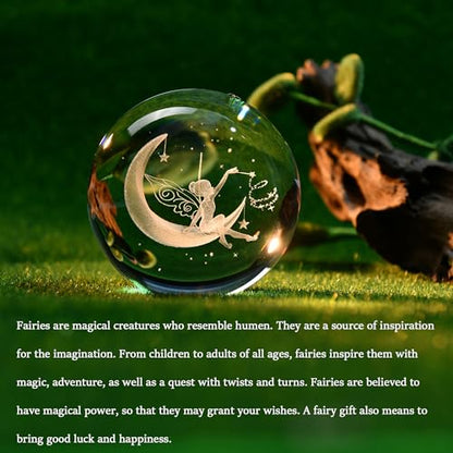 IFOLAINA Moon Fairy Crystal Ball Gifts for Girl Her Birthday Holidays - color: Fairy