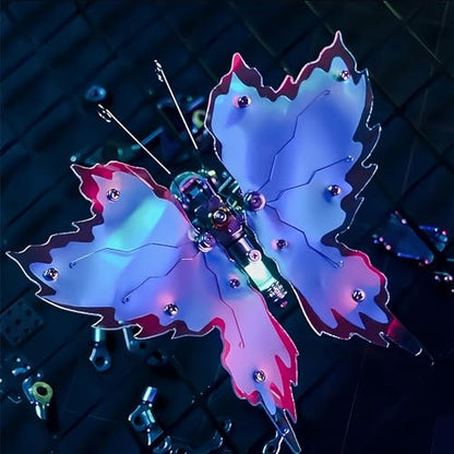 Adult 3D Metal Puzzle, Punk Butterfly Metal Model Set, 3D Puzzle Mechanical Insect Building Blocks, Fun DIY Assembly, high-end Men's Gifts - color: Colorful Butterfly
