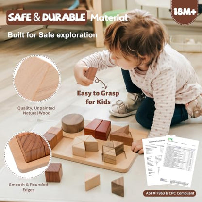 Montessori Wooden Fraction Puzzle Toy for Ages 3+,Fraction Manipulatives