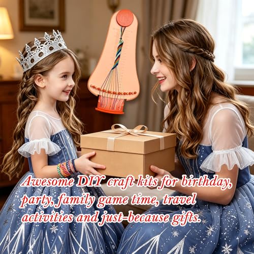 zwzxd Friendship Bracelet Making Kit Toys,Ages for 8 9 10 11 12 Year Old Girls, Kids Travel Activity Set,DIY kit,Arts and Crafts Bracelets String Maker Kit,Great Christmas Birthday Gifts (red-Orange) - color: red-orange