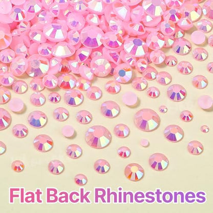 33000Pcs Jelly Pink AB Resin Rhinestones for Bedazzling Kit - color: Jelly Pink 2-6mm