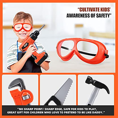 Kids Tool Set 48pcs, Christmas Birthday Gifts for Boys Girls Ages 3 , 4, 5, 6, 7,Toddler Tool Set with Portable Tool Box & Electronic Toy Drill, Construction Toys Tools for Toddlers - style: A-Kids Tool Set