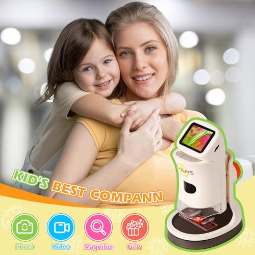 Handheld Digital Microscope for Kids, 1000X, 2.1'' HD LCD Screen