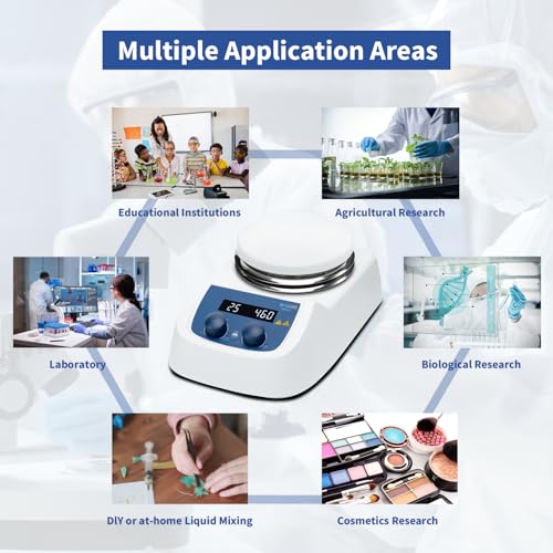 ONiLAB Magnetic Hotplate Stirrer, 5-inch, 120℃ LED Digital, 200-1500RPM, 5L - style: Round 120℃ Hotplate Magnetic Stirrer