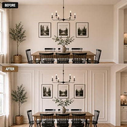 SMARTSTANDARD Pre Cut Wall Molding Kit for Accent, 3 Set Bilinear Frame - color: White: Style 2