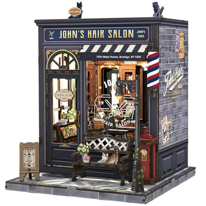 Fsolis Book Nook Kit - 3D Puzzles for Adults (John's Hair Salon) - color: John's Hair Salon