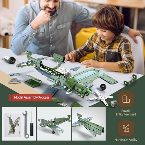 Model Airplane STEM Building Projects Toys - DIY Building STEM Projects Toys for Kids Boys Girls Ages 8-12-16, Assembly Science Kit Model Plane Birthday Gift Toys for Kids Boys 8 9 10 11 12 Years Old - style: 821-1