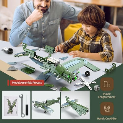 Model Airplane STEM Building Projects Toys - DIY Building STEM Projects Toys for Kids Boys Girls Ages 8-12-16, Assembly Science Kit Model Plane Birthday Gift Toys for Kids Boys 8 9 10 11 12 Years Old - style: 821-1