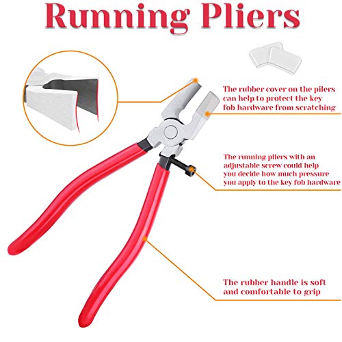 shynek Key Fob Hardware, 50PCS 1 Inch Lanyard Keychain Hardware with Key Fob Pliers Tool for Keychain and Wristlet Clamp Hardware Supplies - color: Multicolor