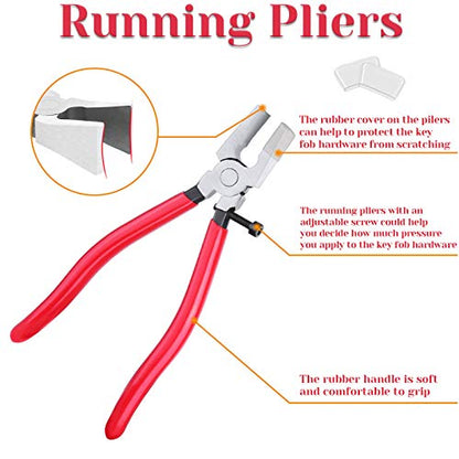 shynek Key Fob Hardware, 50PCS 1 Inch Lanyard Keychain Hardware with Key Fob Pliers Tool for Keychain and Wristlet Clamp Hardware Supplies - color: Multicolor