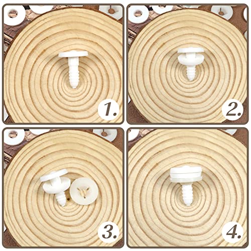 TOAOB 20 Set 20mm Joints for Amigurumis Crochet White Movable Plastic Animals Safety Joints for Crochet Accessories Stuffed Animals Crafts Puppets Limbs and Arm Leg Neck Joints Making - size: 20mm