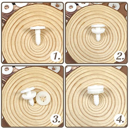 TOAOB 20 Set 20mm Joints for Amigurumis Crochet White Movable Plastic Animals Safety Joints for Crochet Accessories Stuffed Animals Crafts Puppets Limbs and Arm Leg Neck Joints Making - size: 20mm