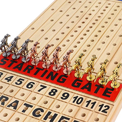 Large 21 inch Horse Race Board Game,Horse Racing Game for 2-11 Players - color: Large-log