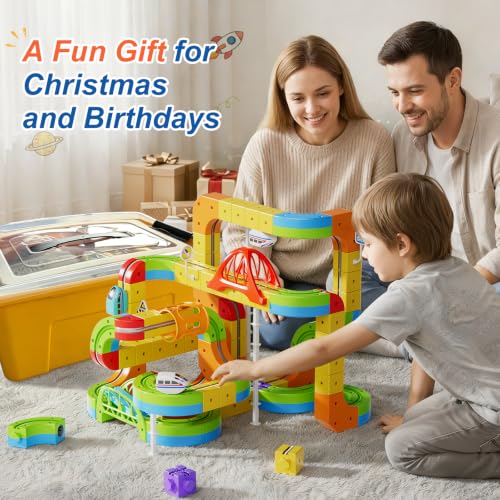 Electric Train Set, 3D Cube Track-DIY Rail Cube Block Kit - size: 172pcs+2 Cars