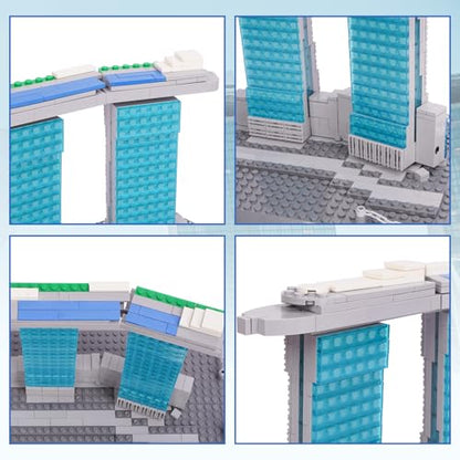 Oichy Building Blocks Set, Marina Bay Sands Architecture Model Kits Collection Toy Building Sets for Adults and Kids(881 PCS) - color: Marina Bay Sands