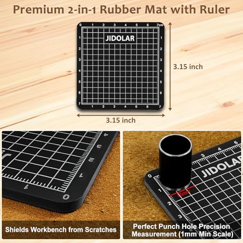 24 Pieces Leather Circle Cutter Tool Set, Hole Punch Tools with 1-15mm 20 25 30 35 40 45 50 55 60mm, High Carbon Steel Round Cutting Dies, Hole Punch Tool Kit for DIY Leather Crafts - size: 24 Sizes