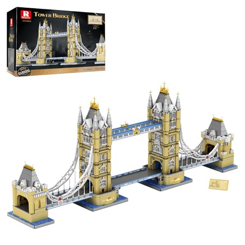 Reobrix Tower Bridge Building Set 55018, 9782 PCS London Landmark Architecture Model Kit for Adults, Challenging Collectible Building Blocks for Home Office Decor, Gifts for Teens 14+