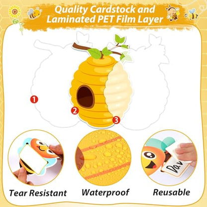 gisgfim Bee Bulletin Board Decoration Set Spring Summer Bee Sunflowers Borders Cutouts Decor for School Classroom Teacher Students Door Welcome Bulletin Board Craft Wall(Our Class is UN-BEE-LIEVABLE) - style: UN-BEE-LIEVABLE