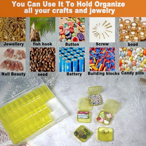 31-Piece Yellow Inner Box Organizer for Diamond Painting - color: Yellow